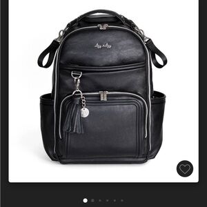 Women’s Baby Backpack.  Itzy Ritzy Diaper Bag.  Black.  Large.  Leather.